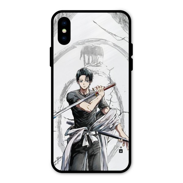 Yuta With Katana Metal Back Case for iPhone X