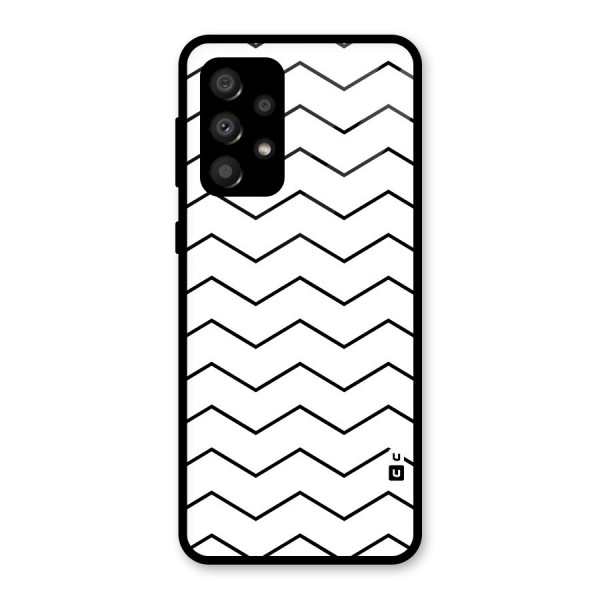 ZigZag Simple Classic Lines Glass Back Case for Galaxy A32