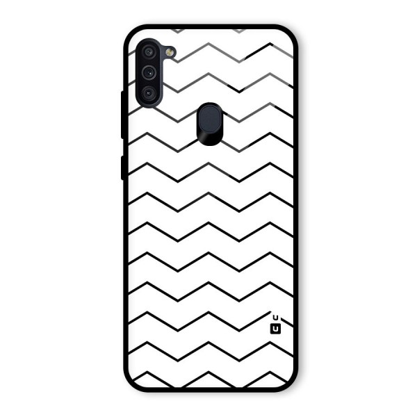 ZigZag Simple Classic Lines Glass Back Case for Galaxy M11