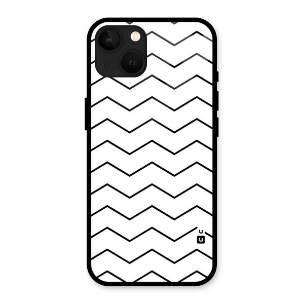 ZigZag Simple Classic Lines Glass Back Case for iPhone 13