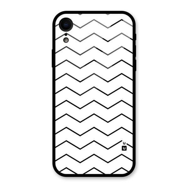 ZigZag Simple Classic Lines Glass Back Case for iPhone XR