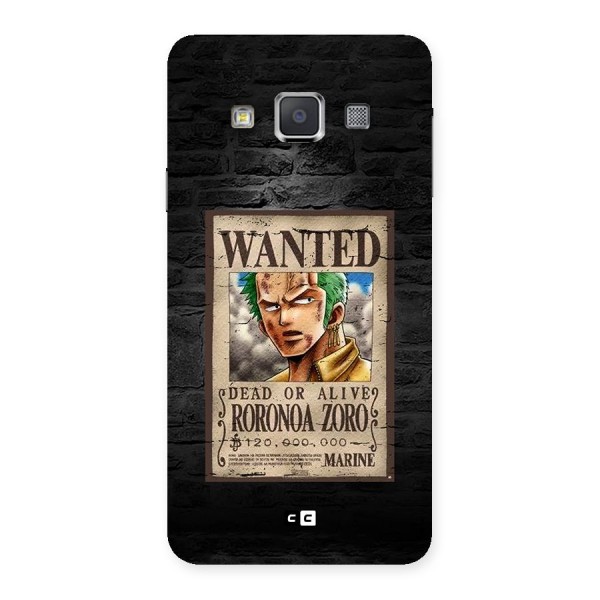 Zoro Wanted Back Case for Galaxy A3