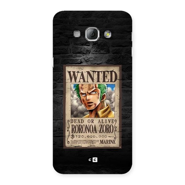 Zoro Wanted Back Case for Galaxy A8