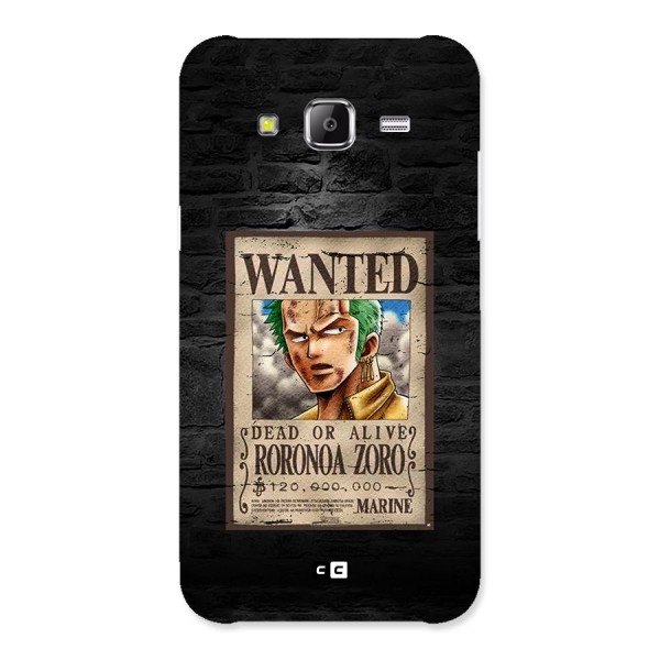 Zoro Wanted Back Case for Galaxy J2 Prime