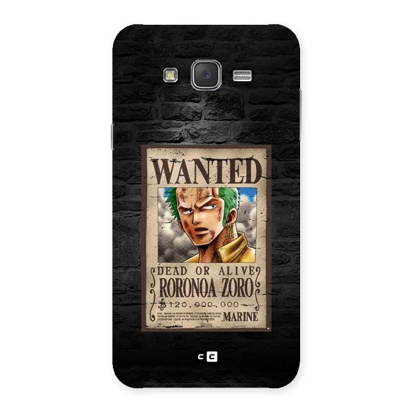 Zoro Wanted Back Case for Galaxy J7