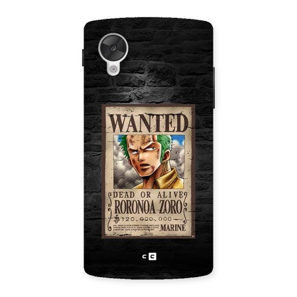 Zoro Wanted Back Case for Google Nexus 5