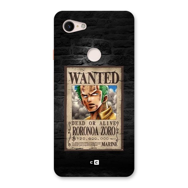 Zoro Wanted Back Case for Google Pixel 3 XL