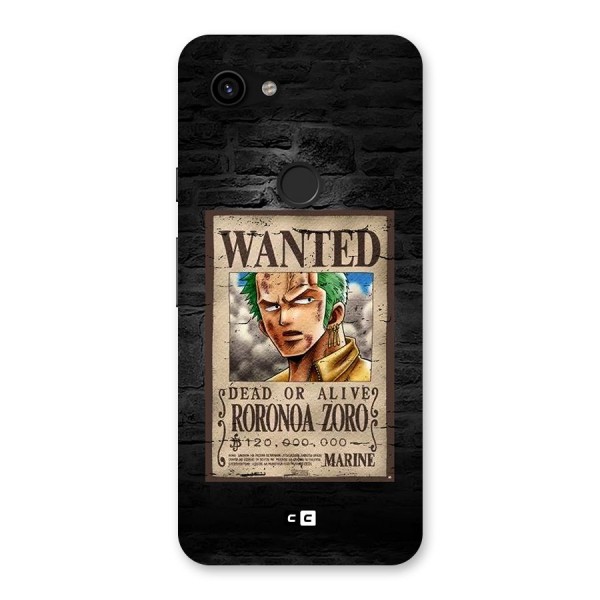 Zoro Wanted Back Case for Google Pixel 3a