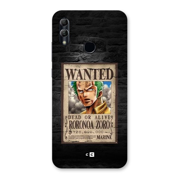 Zoro Wanted Back Case for Honor 10 Lite