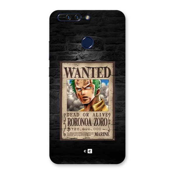 Zoro Wanted Back Case for Honor 8 Pro