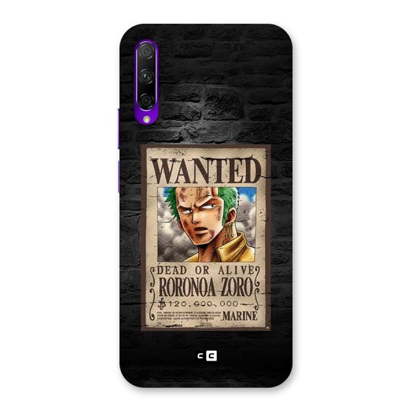 Zoro Wanted Back Case for Honor 9X Pro