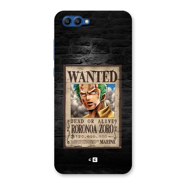 Zoro Wanted Back Case for Honor View 10