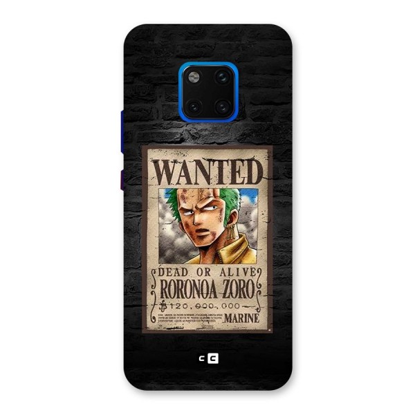 Zoro Wanted Back Case for Huawei Mate 20 Pro