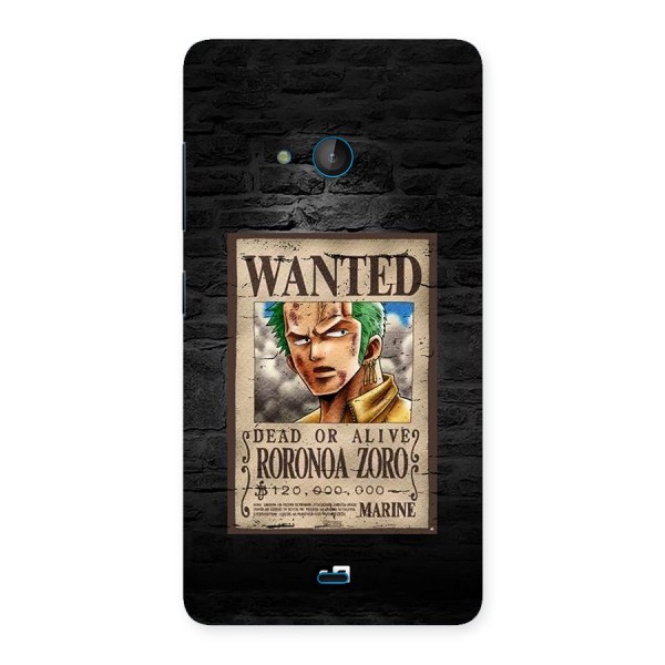 Zoro Wanted Back Case for Lumia 540