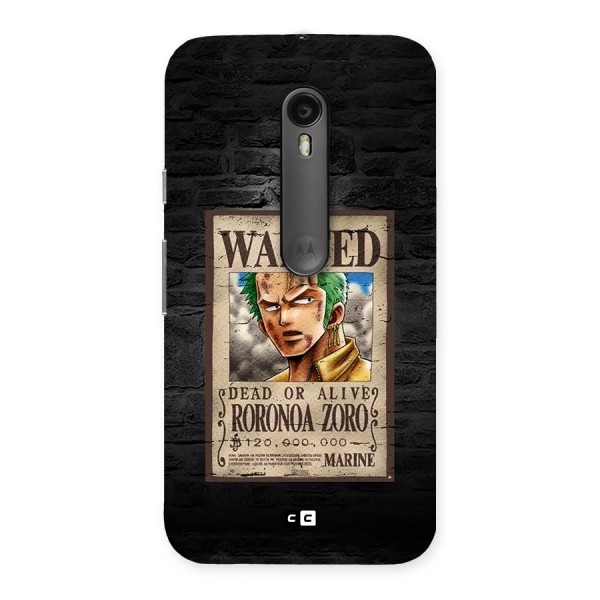 Zoro Wanted Back Case for Moto G Turbo