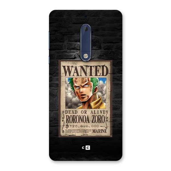 Zoro Wanted Back Case for Nokia 5