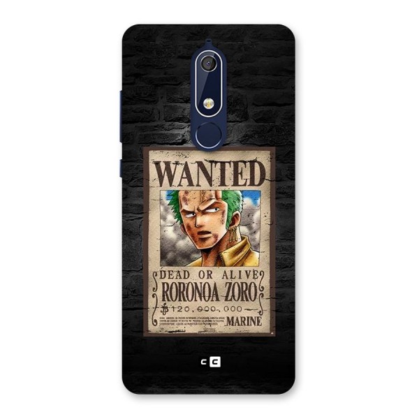 Zoro Wanted Back Case for Nokia 5.1