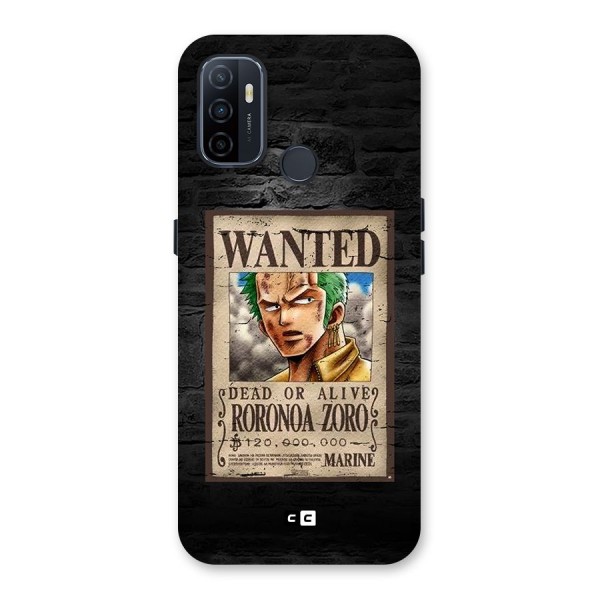Zoro Wanted Back Case for Oppo A32
