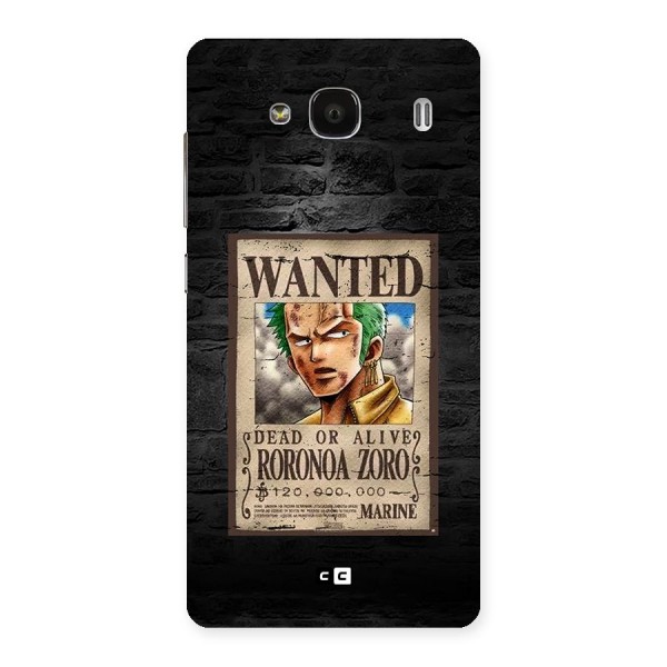 Zoro Wanted Back Case for Redmi 2