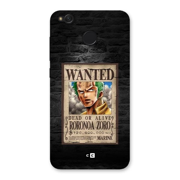 Zoro Wanted Back Case for Redmi 4