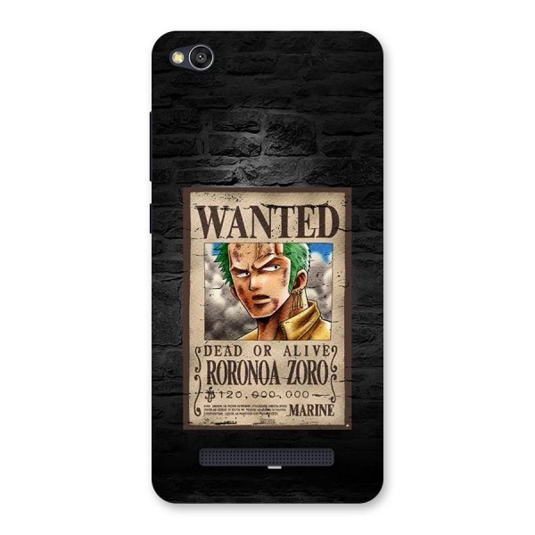 Zoro Wanted Back Case for Redmi 4A