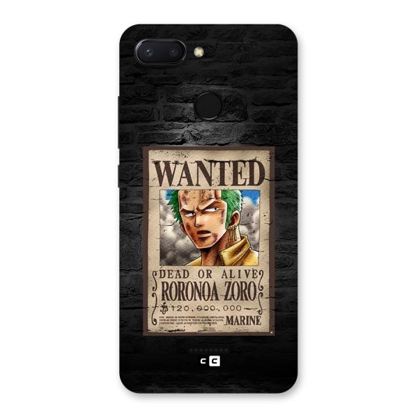 Zoro Wanted Back Case for Redmi 6