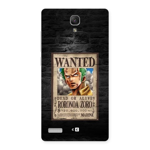 Zoro Wanted Back Case for Redmi Note