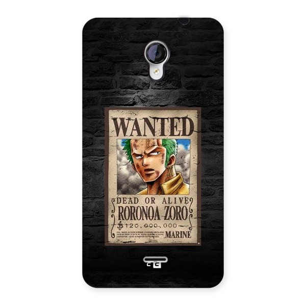 Zoro Wanted Back Case for Unite 2 A106