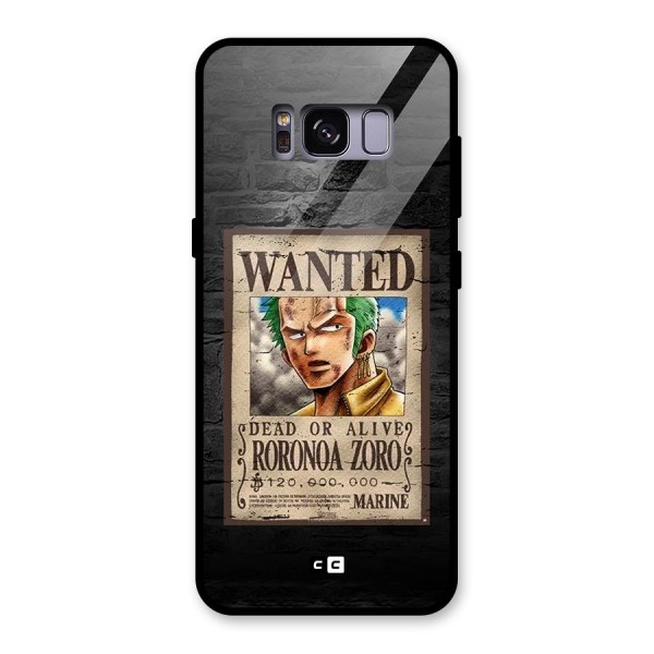 Zoro Wanted Glass Back Case for Galaxy S8