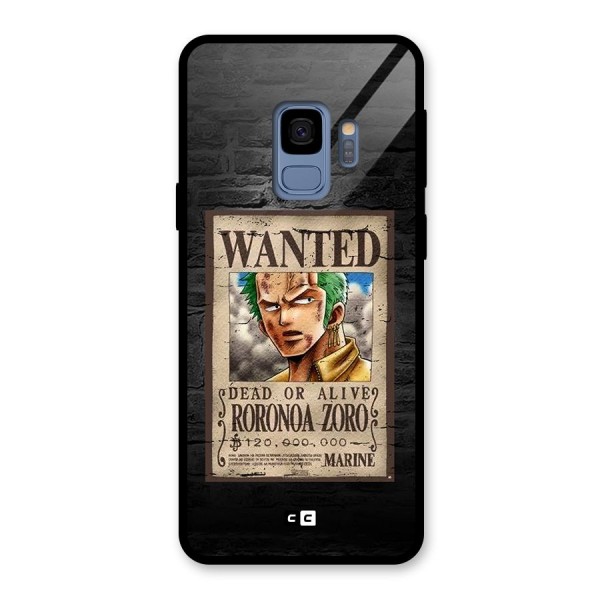 Zoro Wanted Glass Back Case for Galaxy S9