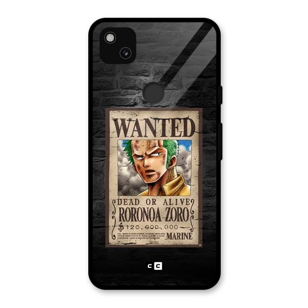 Zoro Wanted Glass Back Case for Google Pixel 4a
