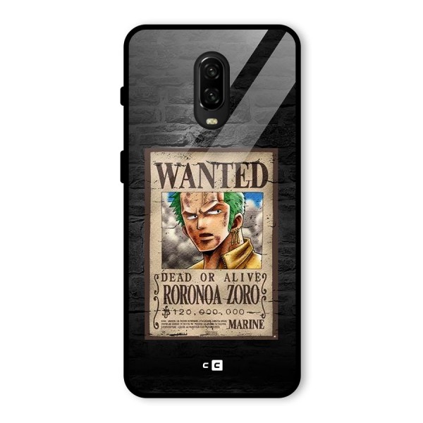 Zoro Wanted Glass Back Case for OnePlus 6T
