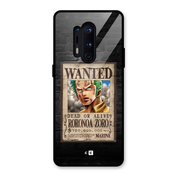 Zoro Wanted Glass Back Case for OnePlus 8 Pro