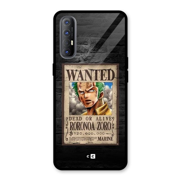 Zoro Wanted Glass Back Case for Oppo Reno3 Pro