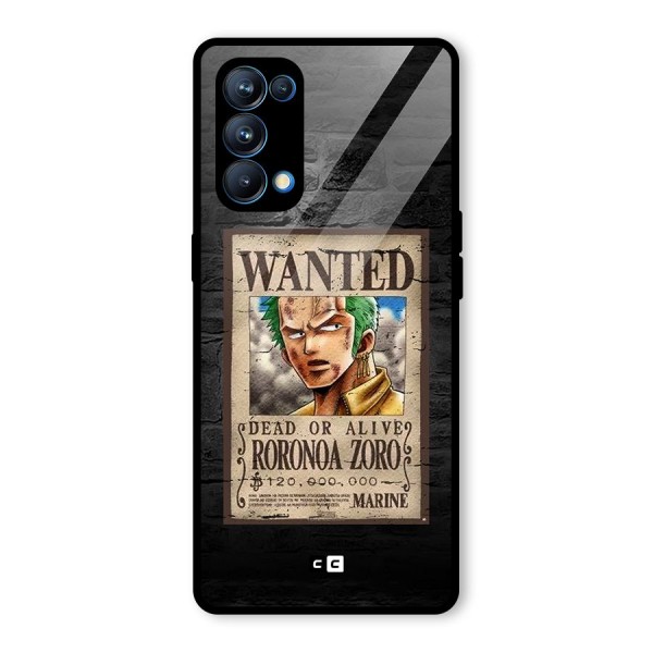 Zoro Wanted Glass Back Case for Oppo Reno5 Pro 5G