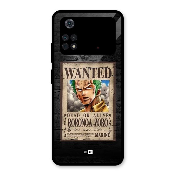 Zoro Wanted Glass Back Case for Poco M4 Pro 4G