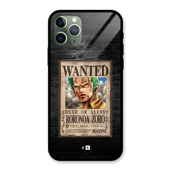 Zoro Wanted Glass Back Case for iPhone 11 Pro