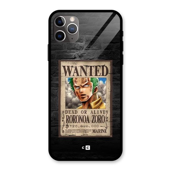 Zoro Wanted Glass Back Case for iPhone 11 Pro Max
