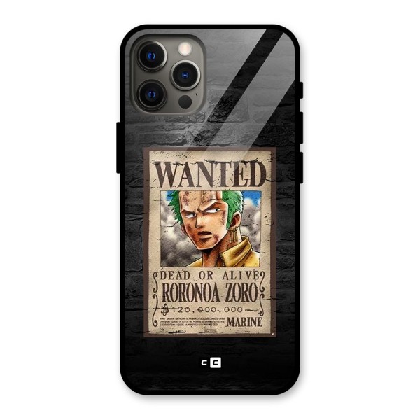 Zoro Wanted Glass Back Case for iPhone 12 Pro Max