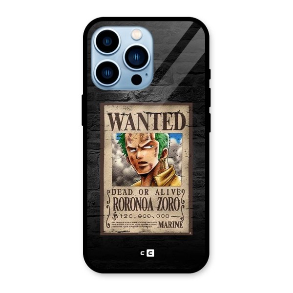 Zoro Wanted Glass Back Case for iPhone 13 Pro