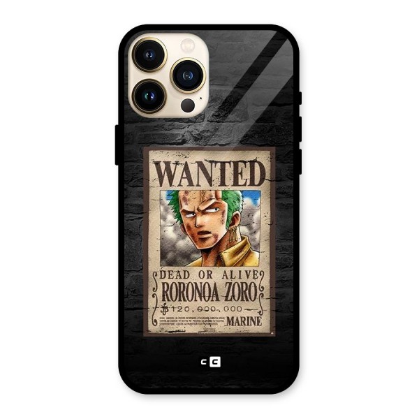 Zoro Wanted Glass Back Case for iPhone 13 Pro Max