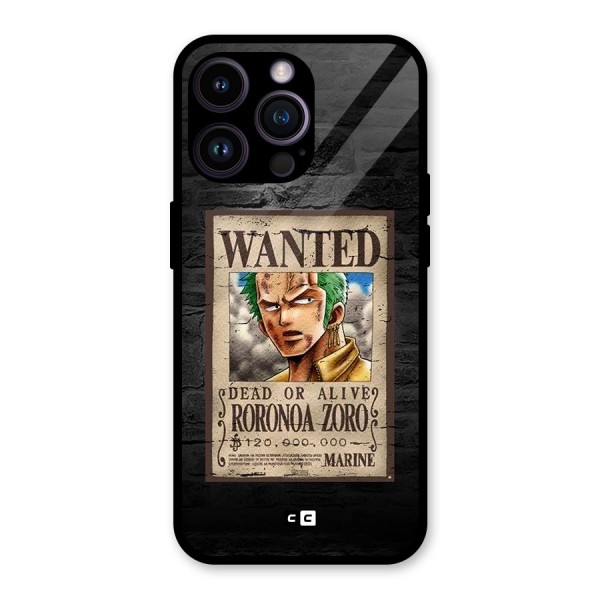 Zoro Wanted Glass Back Case for iPhone 14 Pro Max