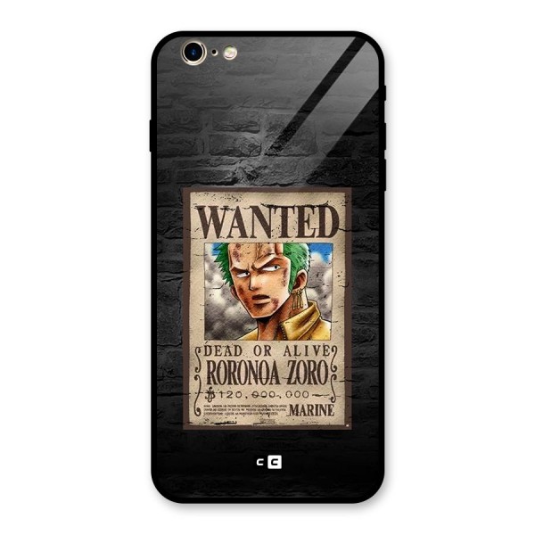 Zoro Wanted Glass Back Case for iPhone 6 Plus 6S Plus