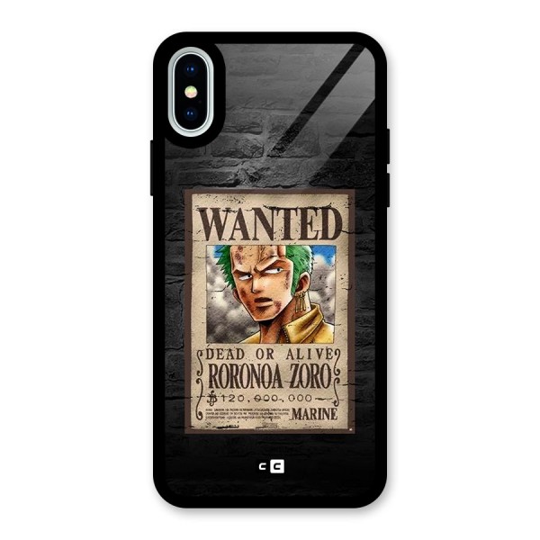 Zoro Wanted Glass Back Case for iPhone X