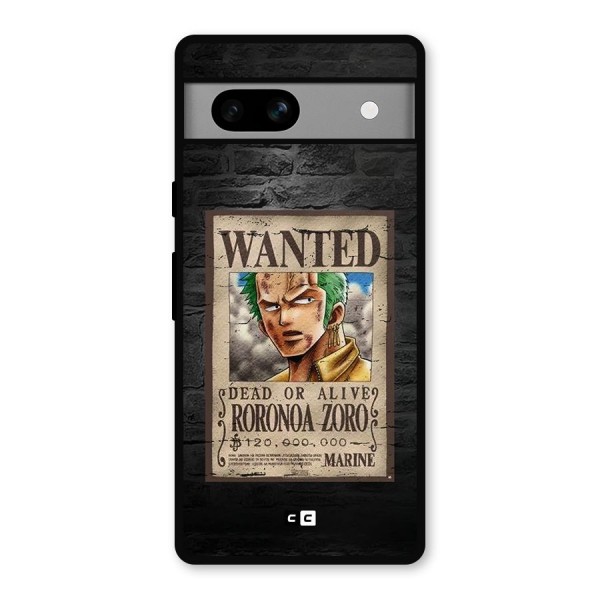 Zoro Wanted Metal Back Case for Google Pixel 7a
