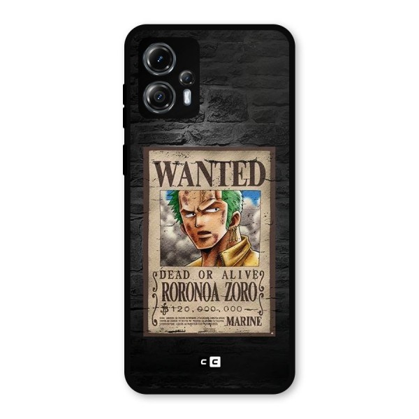 Zoro Wanted Metal Back Case for Moto G13