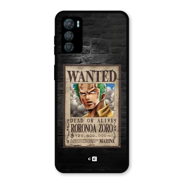 Zoro Wanted Metal Back Case for Moto G42