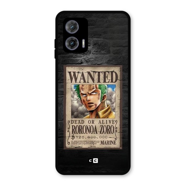 Zoro Wanted Metal Back Case for Moto G73