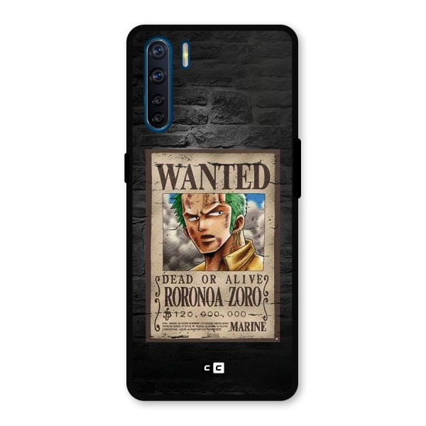 Zoro Wanted Metal Back Case for Oppo F15