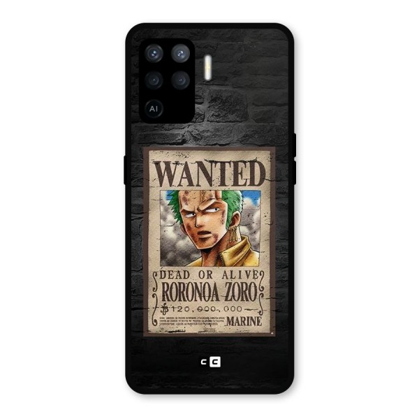 Zoro Wanted Metal Back Case for Oppo F19 Pro